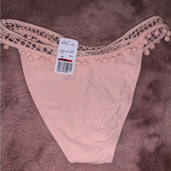 Pink forever 21 pompom Bikini Bottoms M NWT - Picture 5 of 5